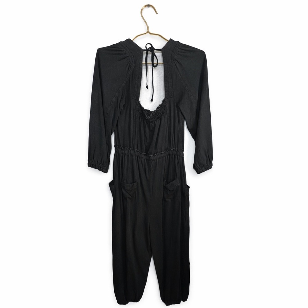 Daily Practice Anthropologie Mayotte Jumpsuit Black Long Sleeve Boho Size S - Picture 4 of 10